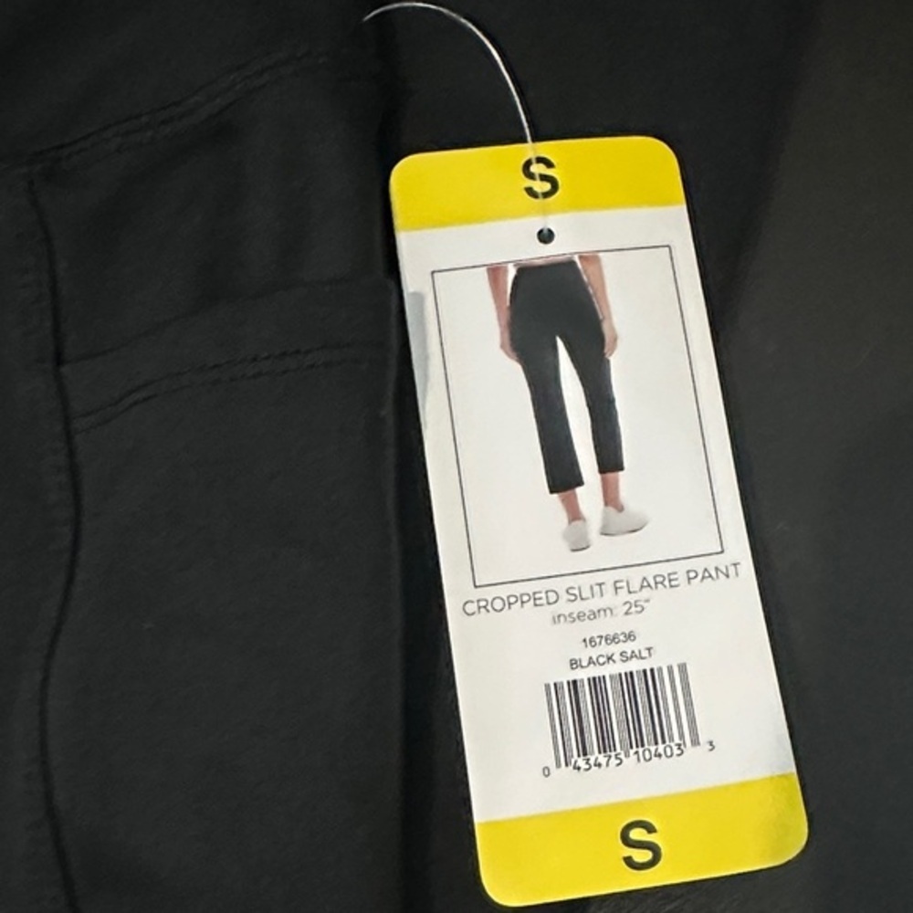 NWT Jockey women’s Black cropped slit flare Track Pants size small